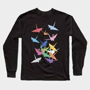 Rainbow of paper cranes Long Sleeve T-Shirt